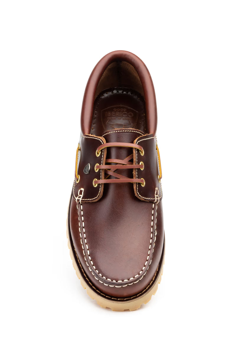 Bootsschuh | Herren-Schnürschuh - 3 Eye Classic Ibèrico Leder | Braun